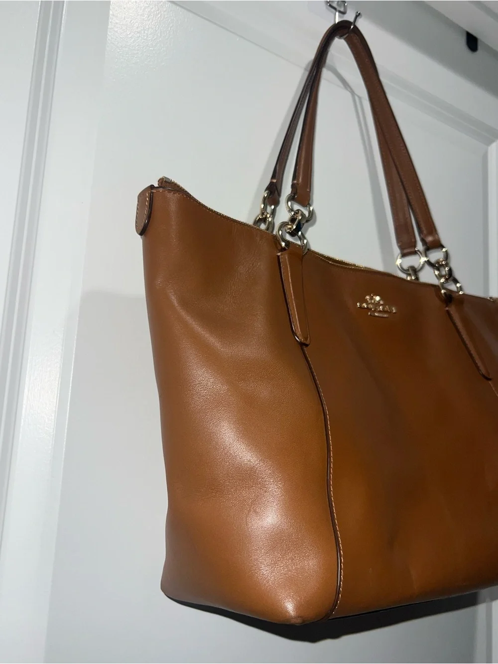 Coach Ava Tote - Tan Leather Tote with Gold Hardware